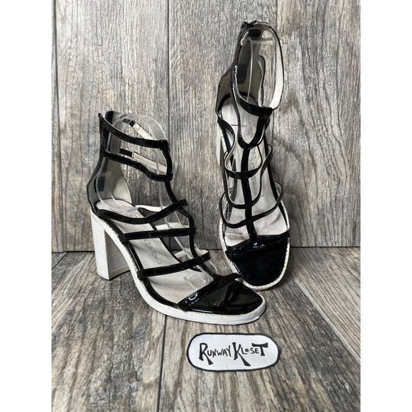 JEFFREY CAMPBELL CALIFORNIA Handmade IBIZA Encased Block Heel Women size 7.5 - Picture 8 of 12